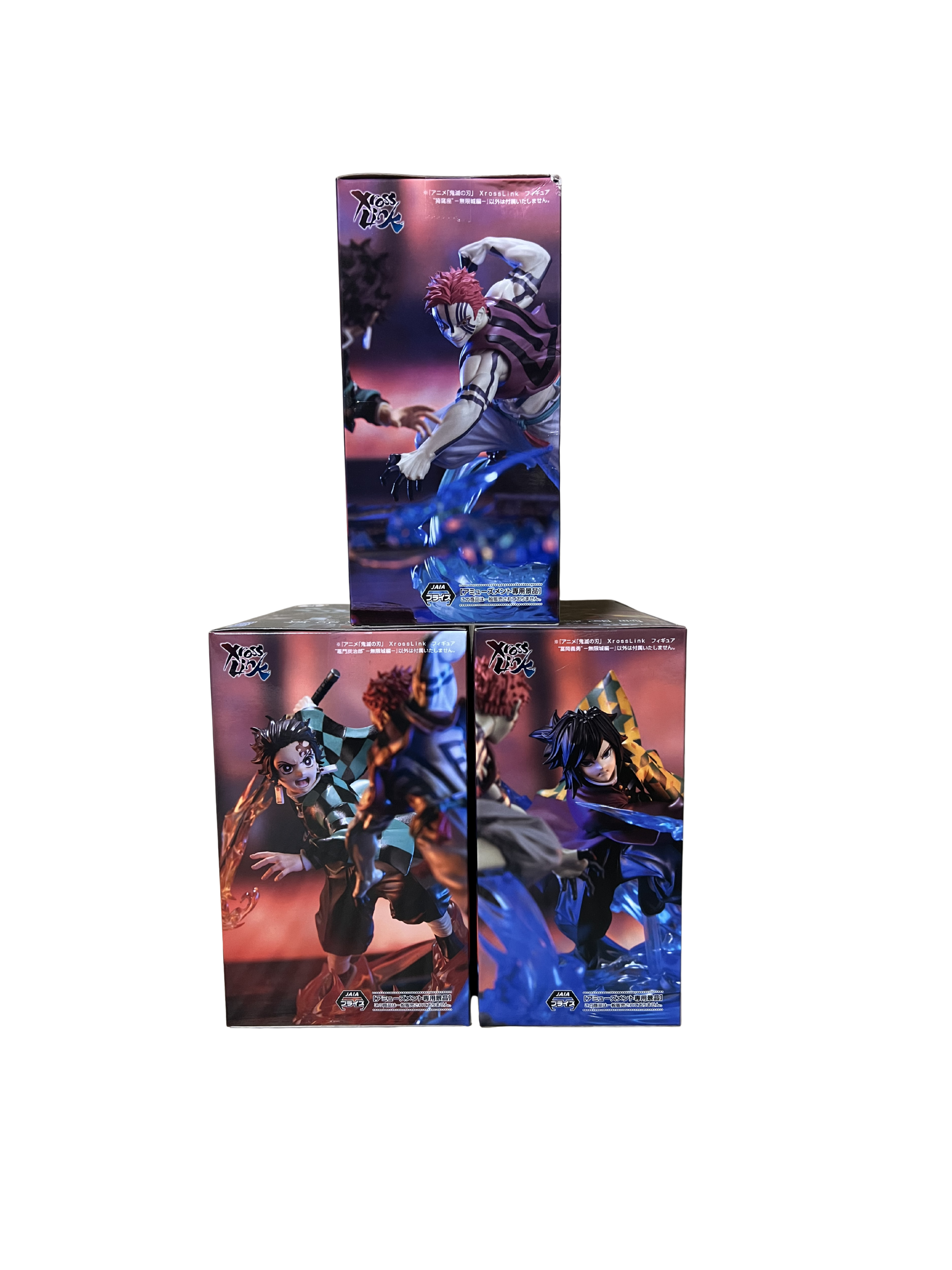Kimetsu No Yaiba Xross Link Set 3 Figuras Tanjiro Giyu Akaza SEGA